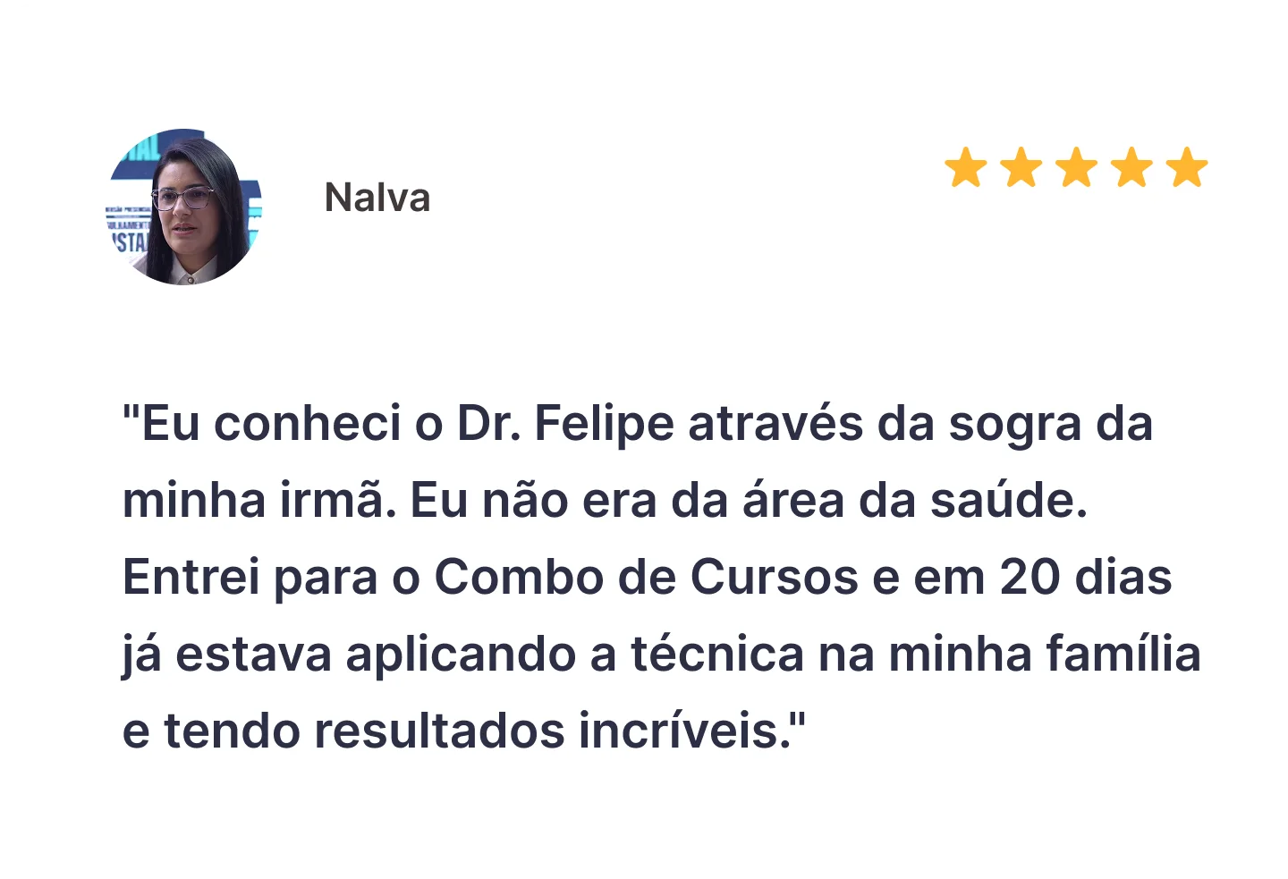 Depoimento de aluno